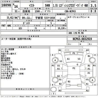 Toyota IST  с аукциона в Японии