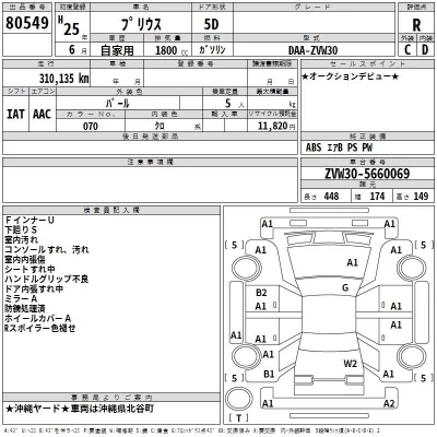 Toyota Prius  с аукциона в Японии