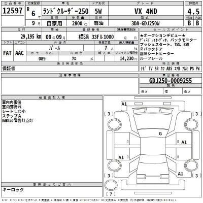 Toyota LAND CRUISER  с аукциона в Японии