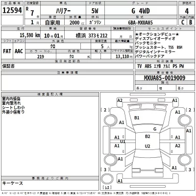 Toyota HARRIER  с аукциона в Японии