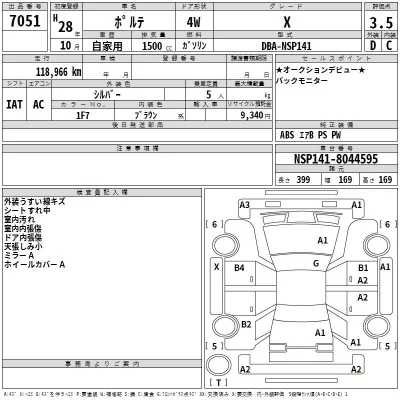 Toyota PORTE  с аукциона в Японии
