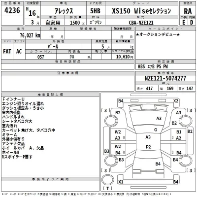 Toyota ALLEX  с аукциона в Японии