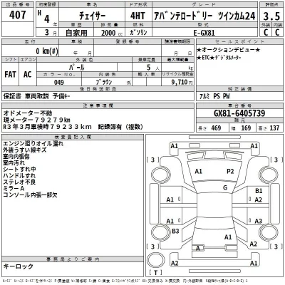 Toyota CHASER  с аукциона в Японии