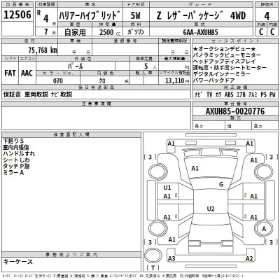 Toyota HARRIER  с аукциона в Японии
