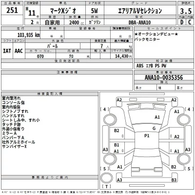 Toyota MARK X ZIO  с аукциона в Японии