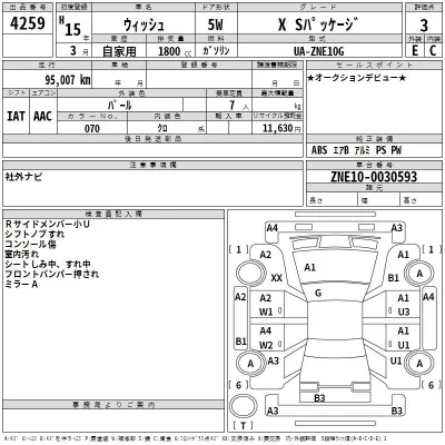 Toyota WISH  с аукциона в Японии