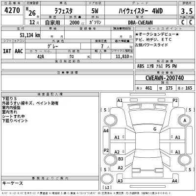 Nissan LAFESTA  с аукциона в Японии
