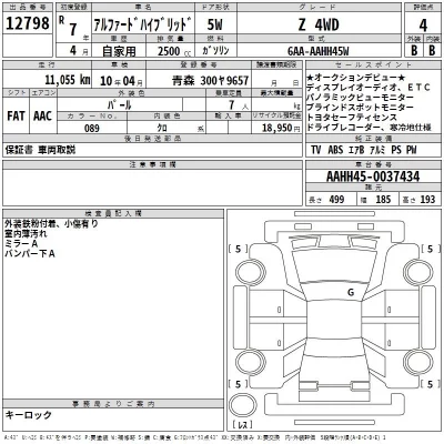 Toyota ALPHARD  с аукциона в Японии