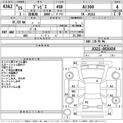 Toyota BREVIS  с аукциона в Японии