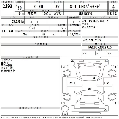 Toyota C-HR  с аукциона в Японии