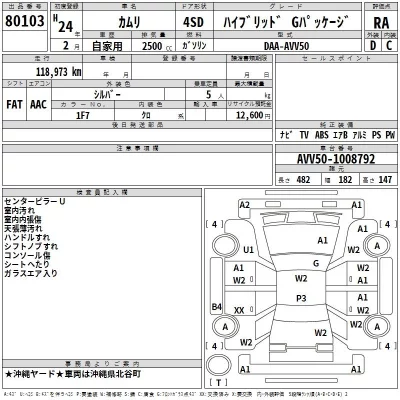 Toyota CAMRY  с аукциона в Японии