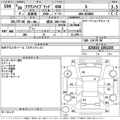 Toyota CROWN  с аукциона в Японии