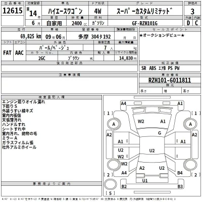 Toyota HIACE  с аукциона в Японии