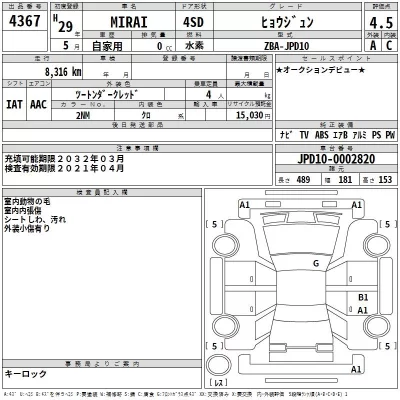 Toyota MIRAI  с аукциона в Японии