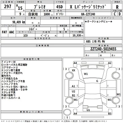 Toyota PREMIO  с аукциона в Японии