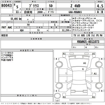 Toyota Prius  с аукциона в Японии