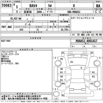 Toyota RAV4  с аукциона в Японии