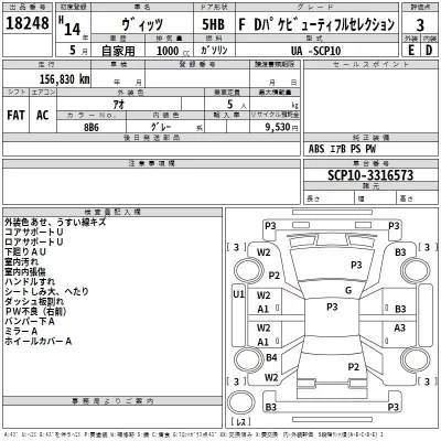 Toyota VITZ  с аукциона в Японии