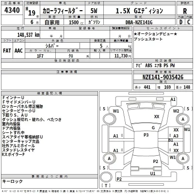 Toyota COROLLA FIELDER  с аукциона в Японии