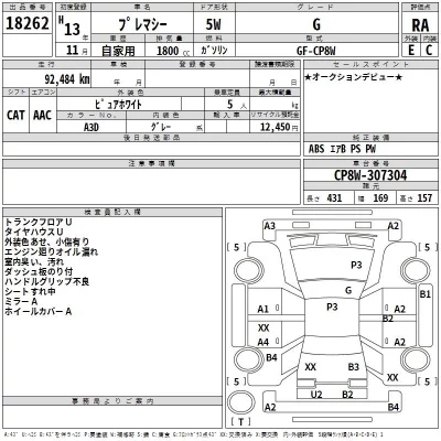 Mazda PREMACY  с аукциона в Японии