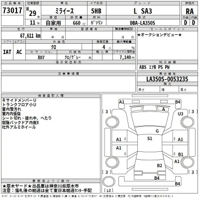 Daihatsu MIRA E S  с аукциона в Японии