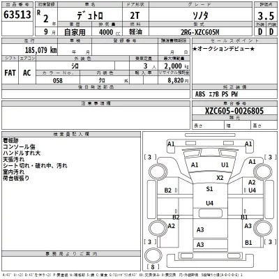 Hino DUTRO  с аукциона в Японии