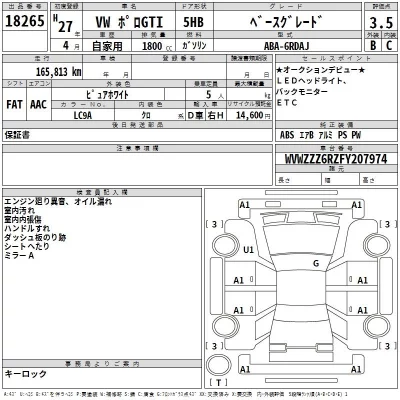 Volkswagen Polo  с аукциона в Японии