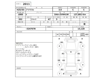 Toyota PRIUS ALPHA  с аукциона в Японии