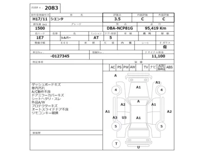 Toyota SIENTA  с аукциона в Японии