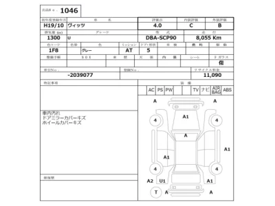 Toyota VITZ  с аукциона в Японии