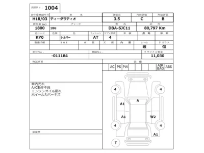 Nissan TIIDA LATIO  с аукциона в Японии
