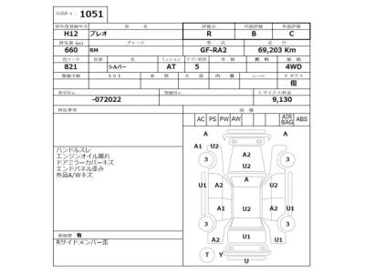 Subaru PLEO  с аукциона в Японии