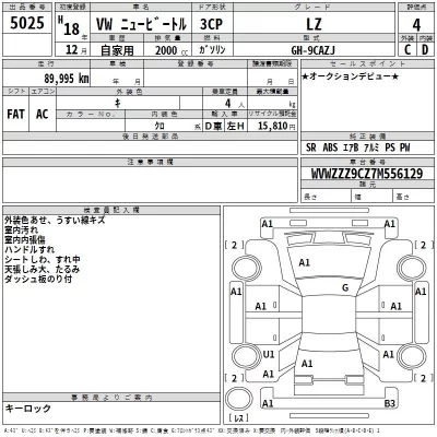 Volkswagen NEW BEETLE  с аукциона в Японии