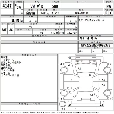 Volkswagen Polo  с аукциона в Японии