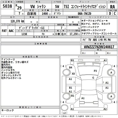 Volkswagen SHARAN  с аукциона в Японии