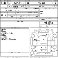 Subaru SAMBAR лот № 3186 оценка 3  с аукциона в Японии 2