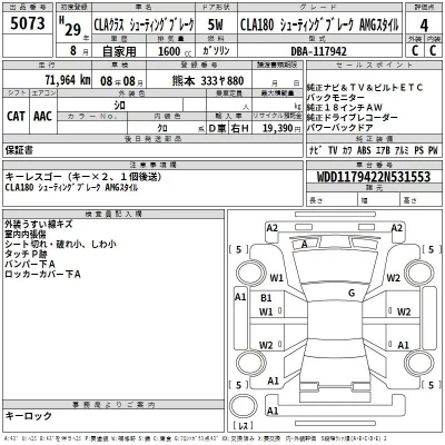 Mercedes-Benz CLA CLASS  с аукциона в Японии