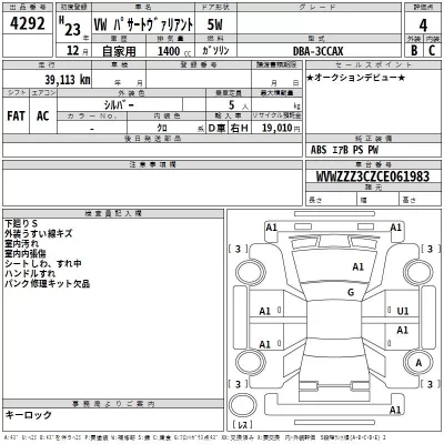Volkswagen PASSAT VARIANT  с аукциона в Японии
