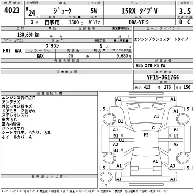 Nissan JUKE  с аукциона в Японии