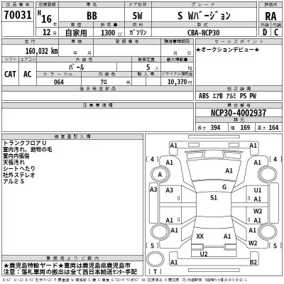 Toyota BB  с аукциона в Японии