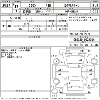 Toyota CROWN  с аукциона в Японии