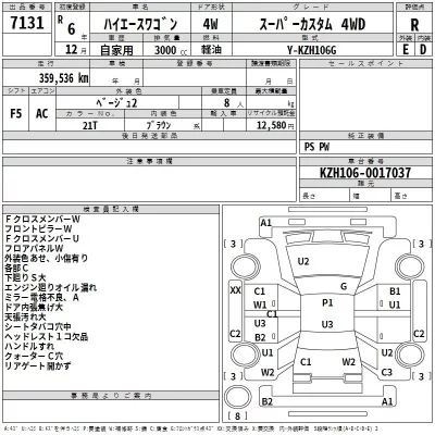 Toyota HIACE  с аукциона в Японии