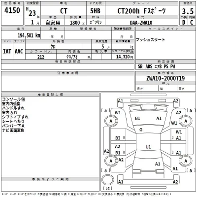 Lexus CT  с аукциона в Японии