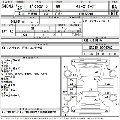 Toyota PIXIS VAN  с аукциона в Японии