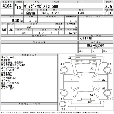 Subaru VIVIO  с аукциона в Японии