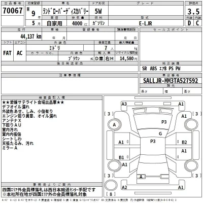 Rover DISCOVERY  с аукциона в Японии