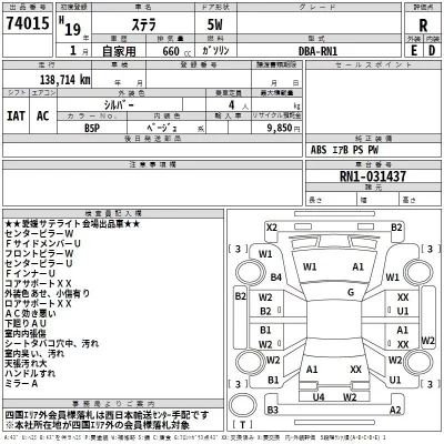 Subaru STELLA  с аукциона в Японии