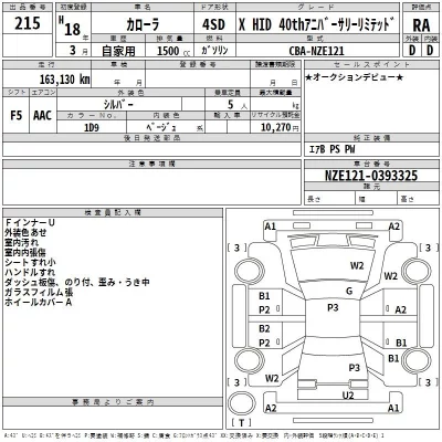 Toyota COROLLA  с аукциона в Японии