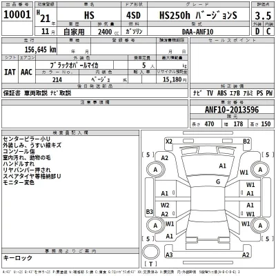 Lexus HS  с аукциона в Японии