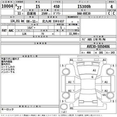 Lexus IS  с аукциона в Японии